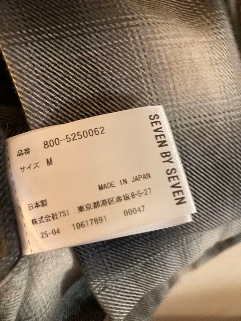 【新品】SEVEN BY SEVEN ネルシャツ Mサイズ ブラック/グレー