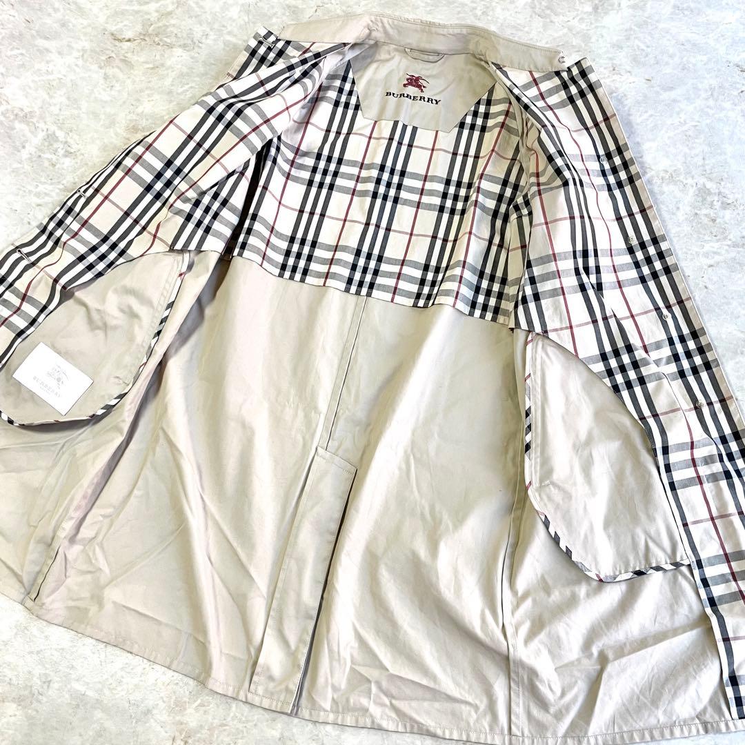 BURBERRY LONDON コットン混 ノバチェック ステンカラーコート