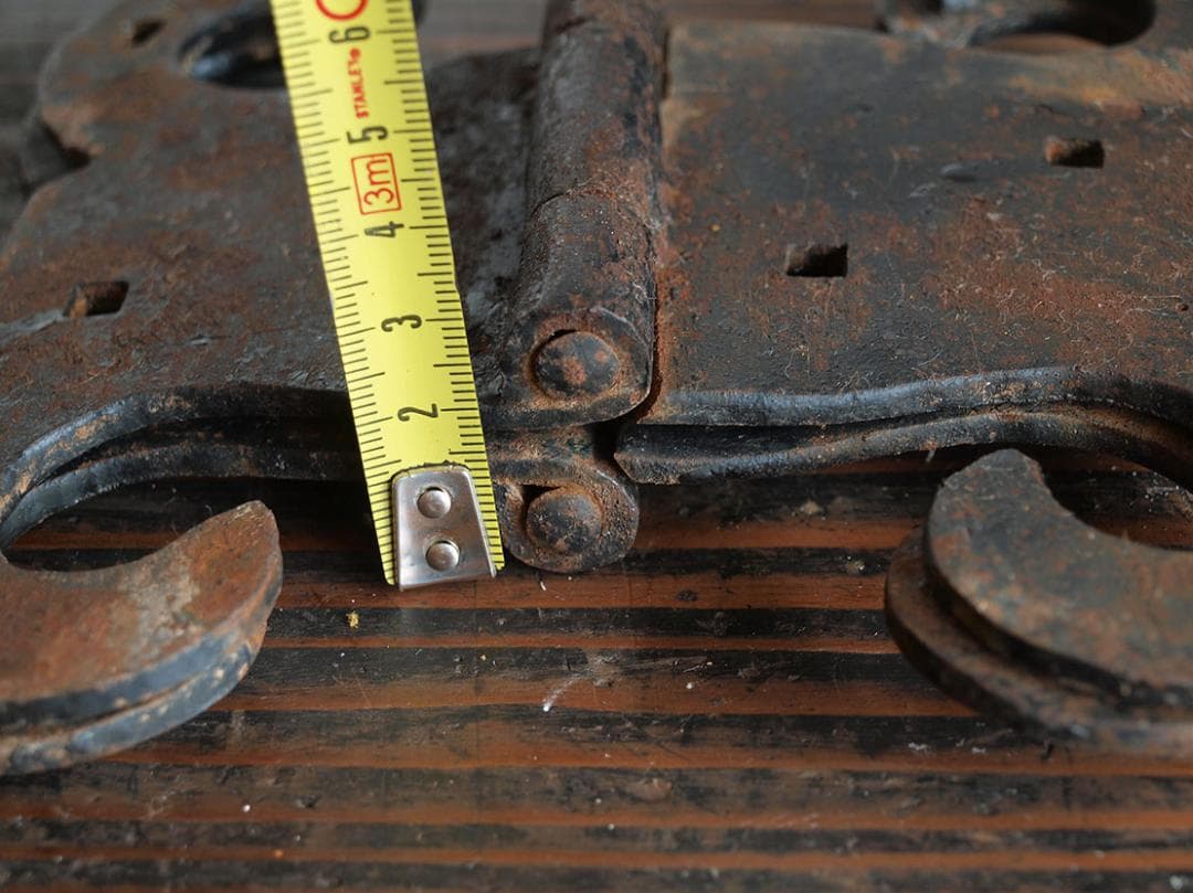 Heart_____錆びた鉄の古いちょうつがい 1組 39cm/J680