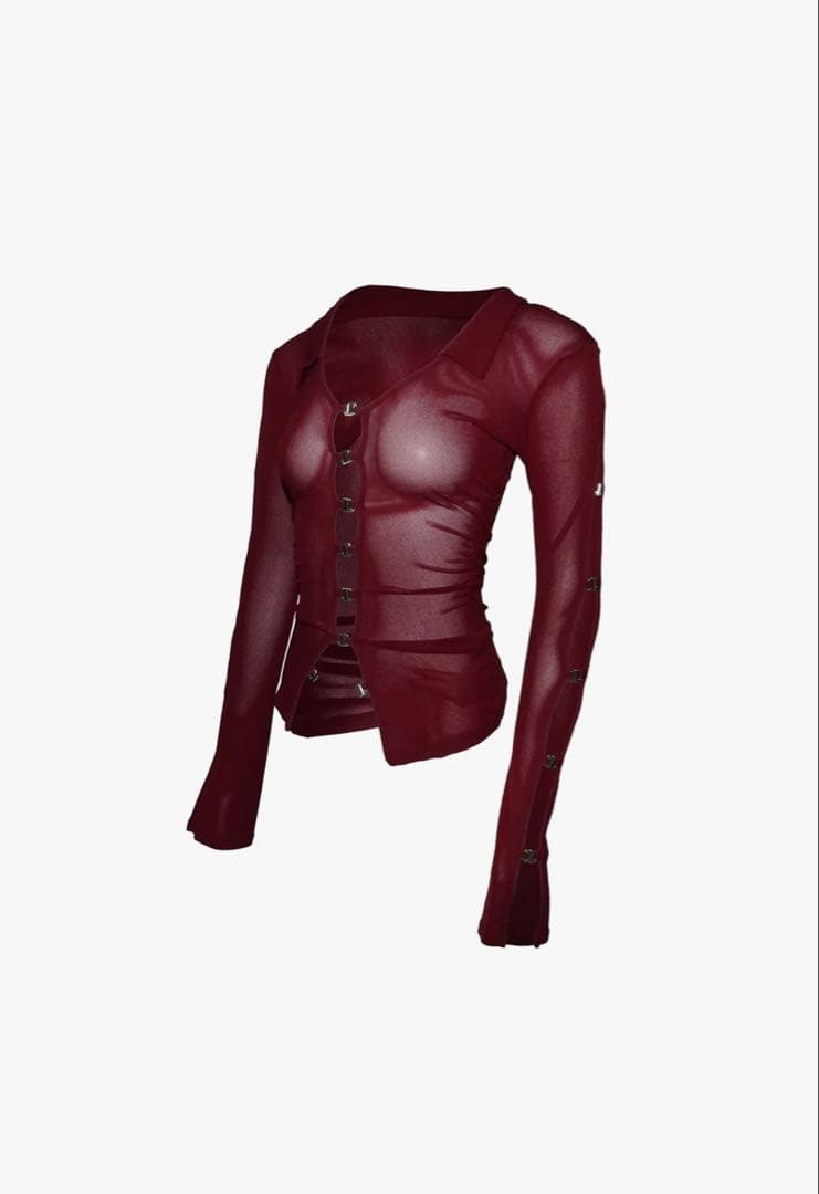 theredthread sheer hook tops ワイン