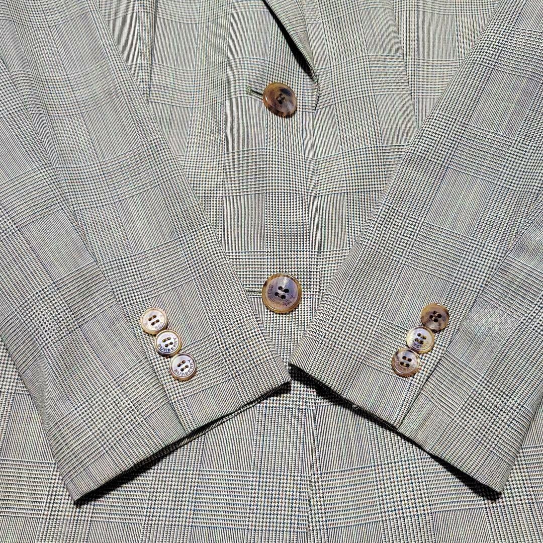 【美品】バーバリー　パンツ スーツセットアップ シングル 2B グレンチェック