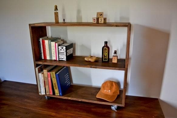 チェスト・キャビネット Antique Book open Shelf Caster