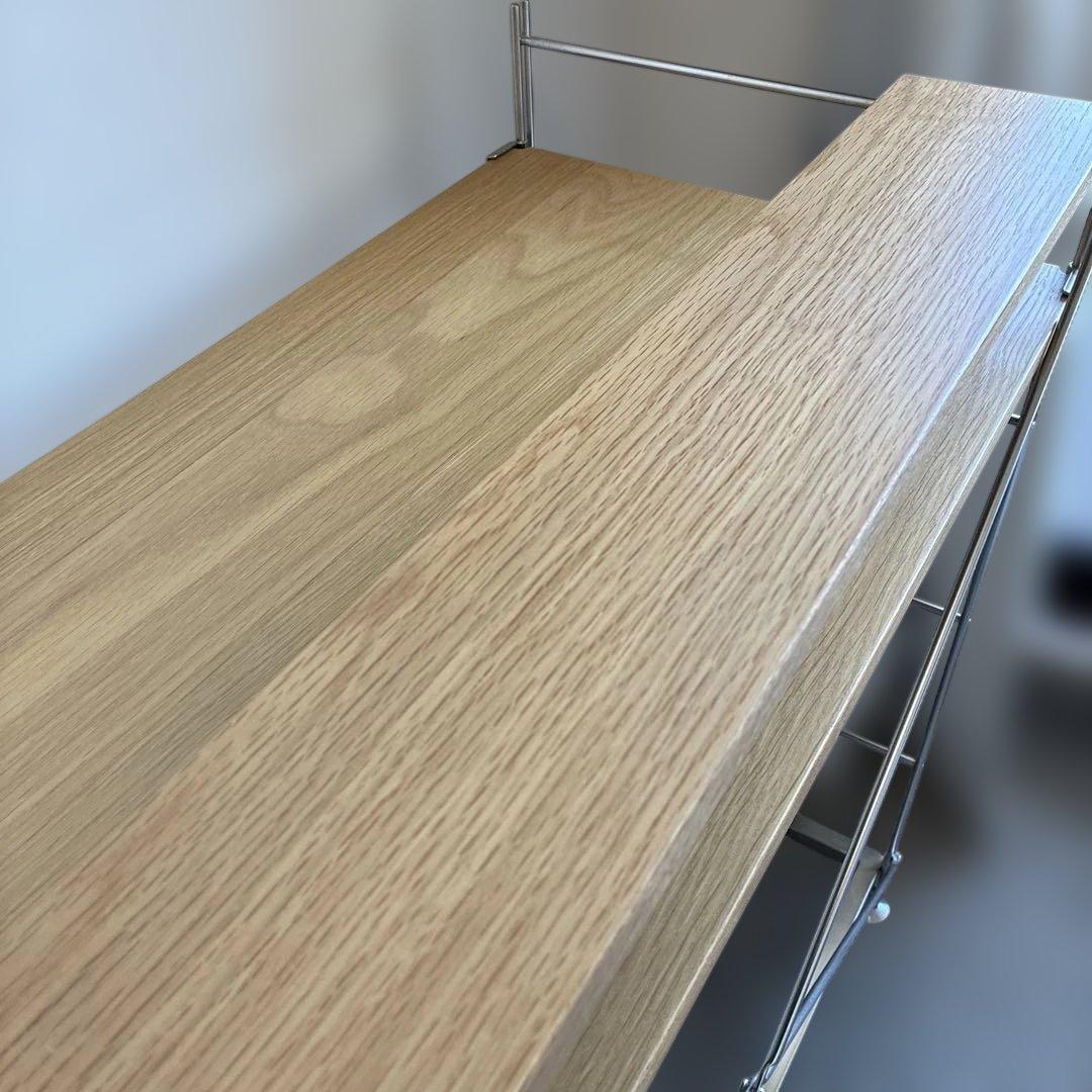 【無印良品】ステンレスユニットシェルフ　オーク材　デスク