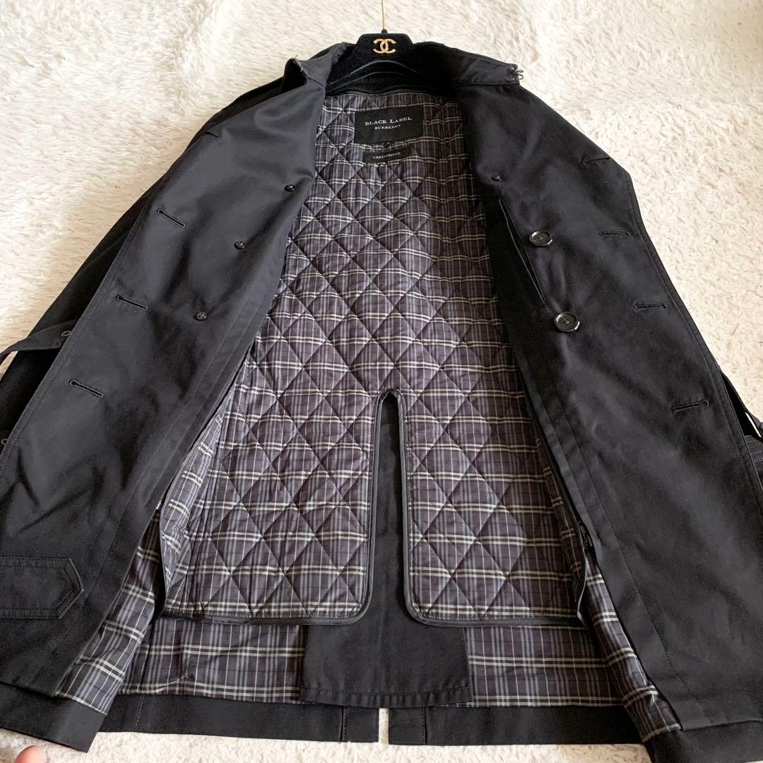 美品✨BURBERRY BLACK LABEL ライナー付きトレンチコート 黒