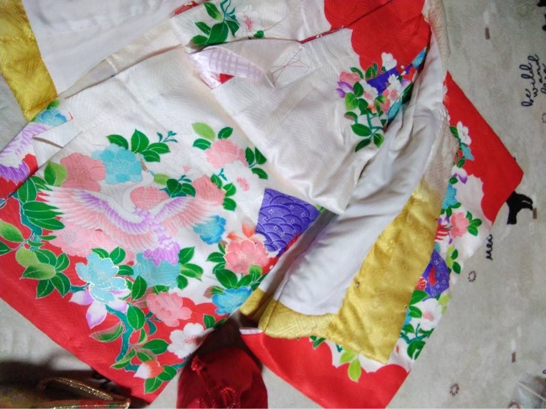 3歳向け・表側正絹のお着物と正絹お被覆のセット