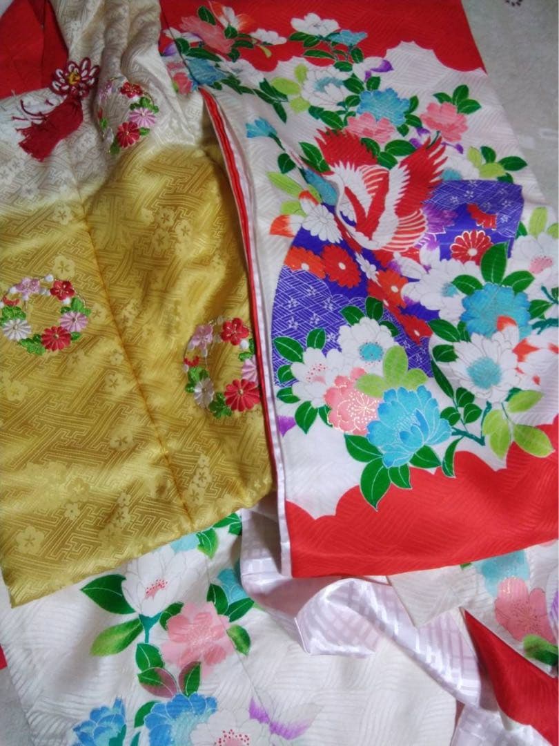 3歳向け・表側正絹のお着物と正絹お被覆のセット