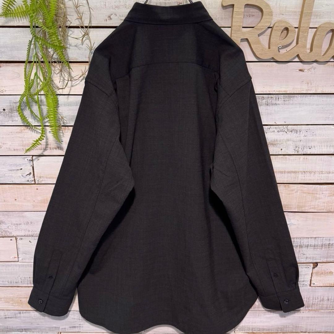 完売品✨MUJI Laboウール混レギュラーカラーシャツ ダークグレー L