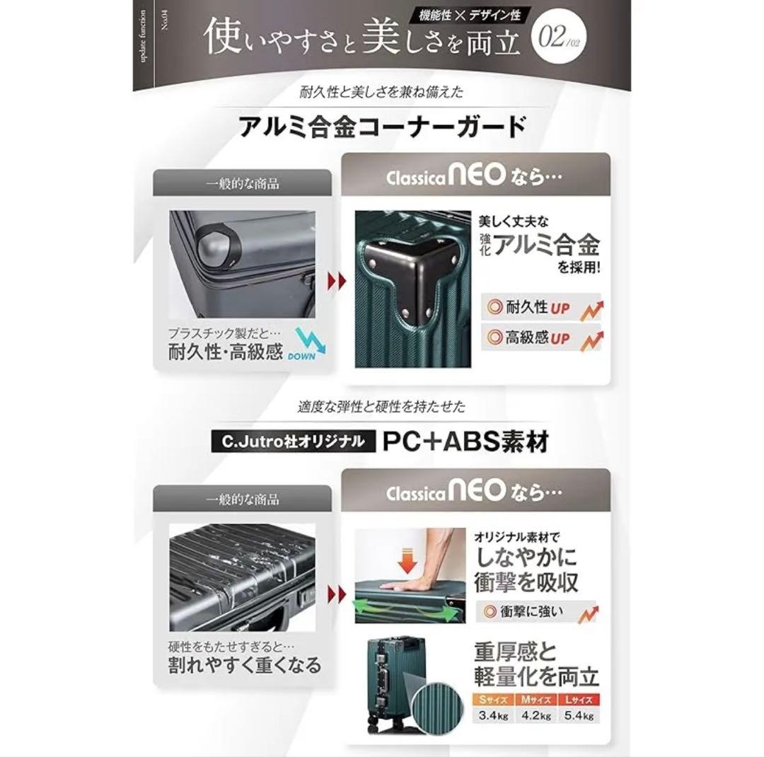 新品 C.jutro スーツケース キャリーケース Mサイズ 60L 3〜4泊