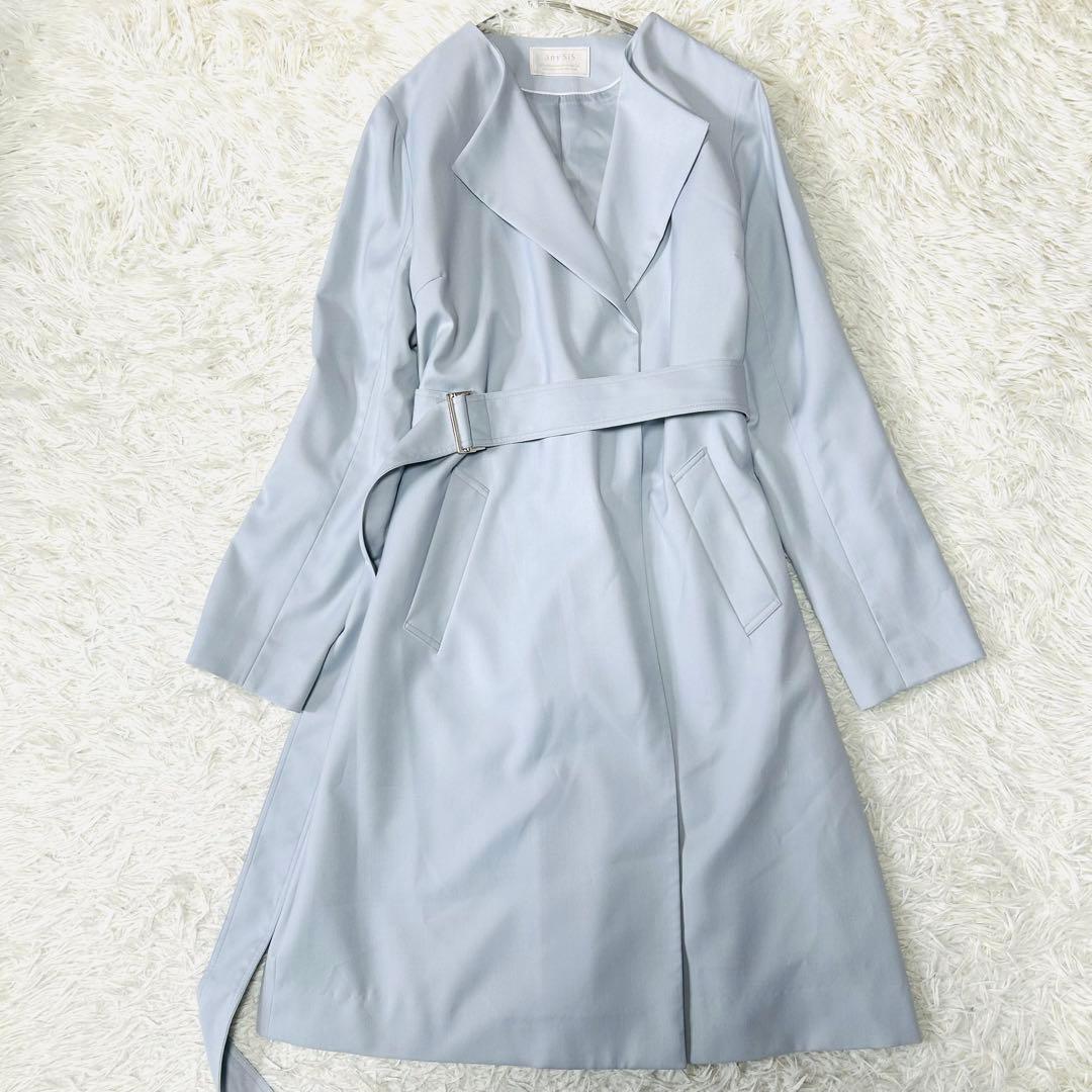 anySiS ノーブルライトテロンチコート 春コート 羽織り ブルーグレー L