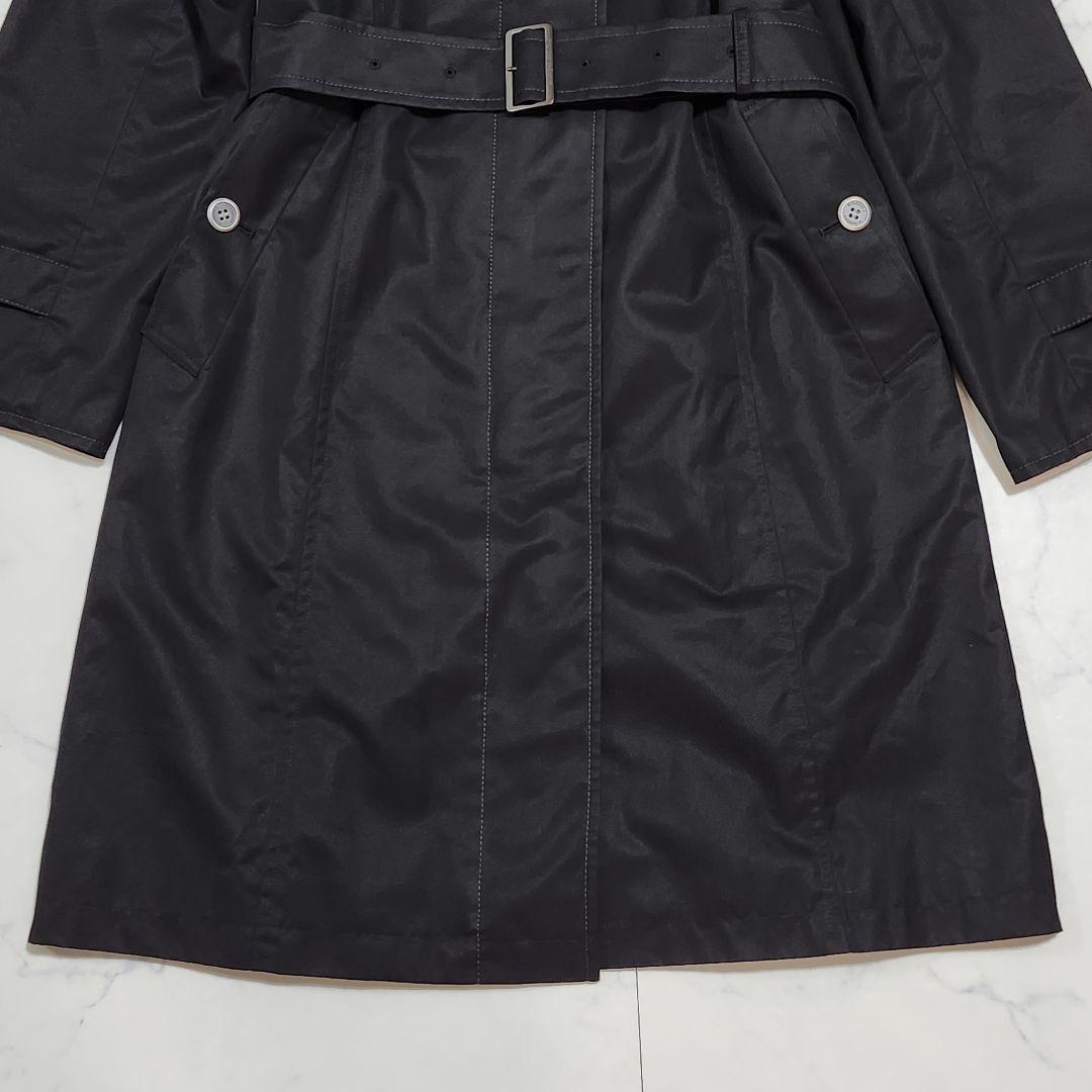 バーバリーロンドン　スプリングコート　ジップアップ　ベルト　Aライン　ブラック