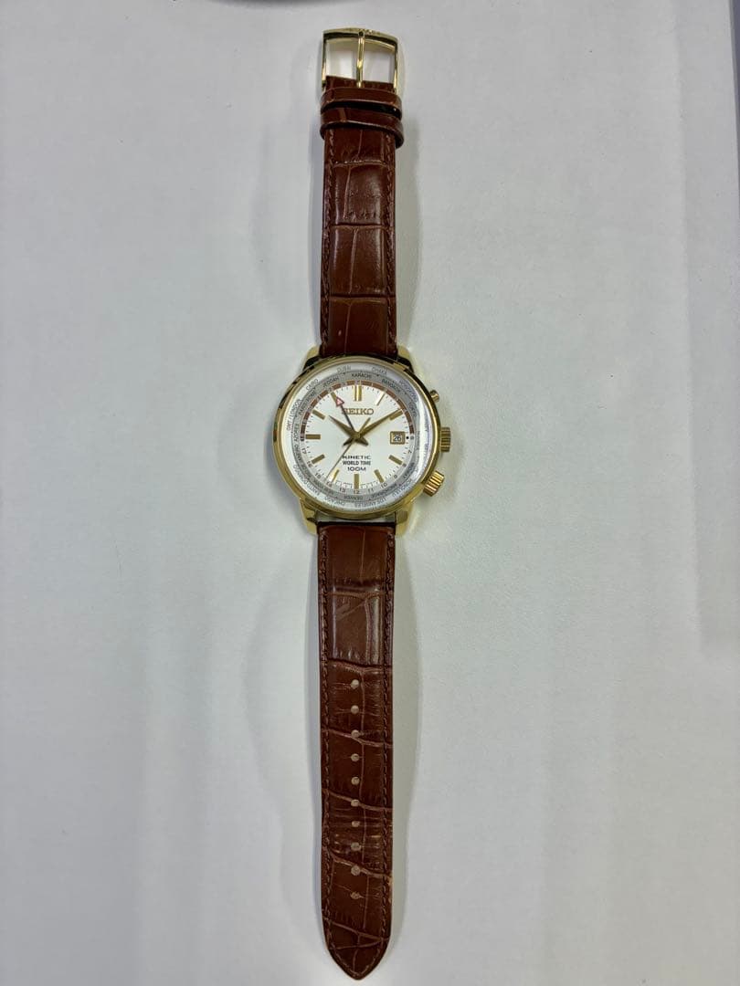 セイコー　キネティックワールドタイム　逆輸入品　レア　5M85-0AF0