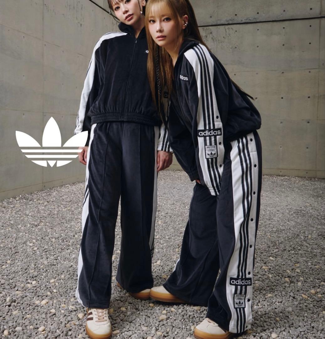 新品M⭐️adidas アディブレイク ベロア トラックトップ&パンツ セット 黒