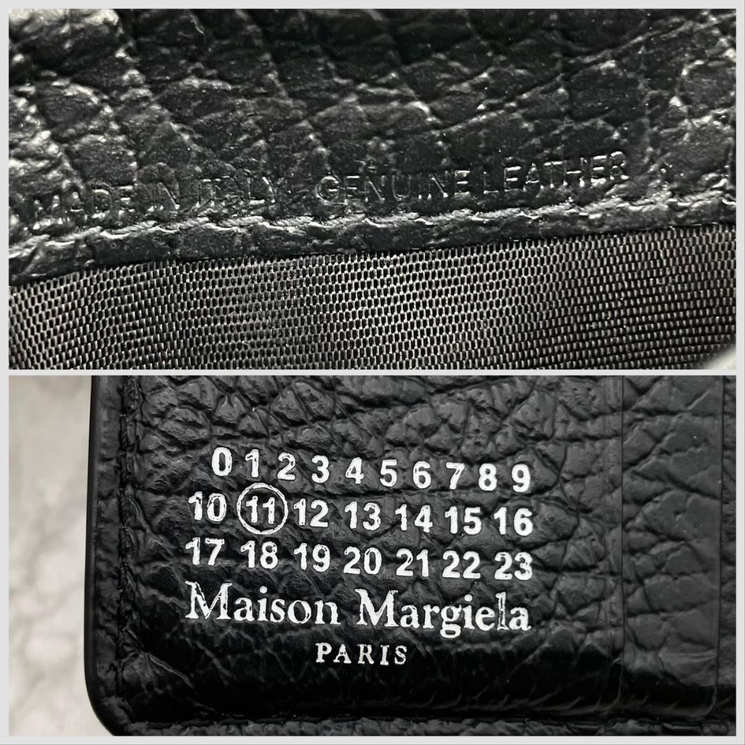 美品✨MaisonMargiela マルジェラ 折り財布 グレインレザー 黒