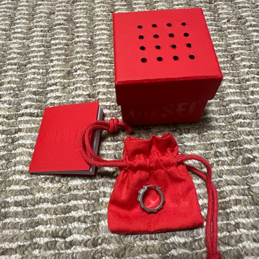 diesel ピアス　クロコダイルピアス　シルバー　フープピアス