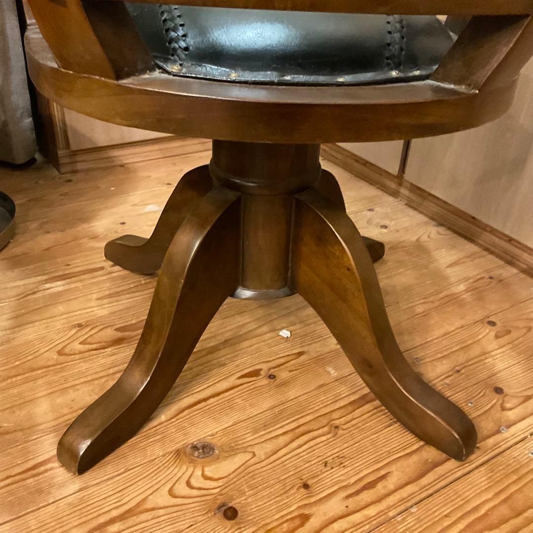 回転チェア ヴィンテージ オフィスチェア 木製 デスクチェア 椅子 レトロl