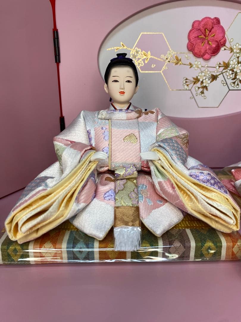 東京久月　雛人形うさぎ付親王飾り収納セット・間口約４５×奥行約２７×高さ約４２㎝