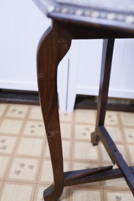 ◆象嵌寄木細工　八角形アンティークテーブル　 飾り台　サイドテーブル木製