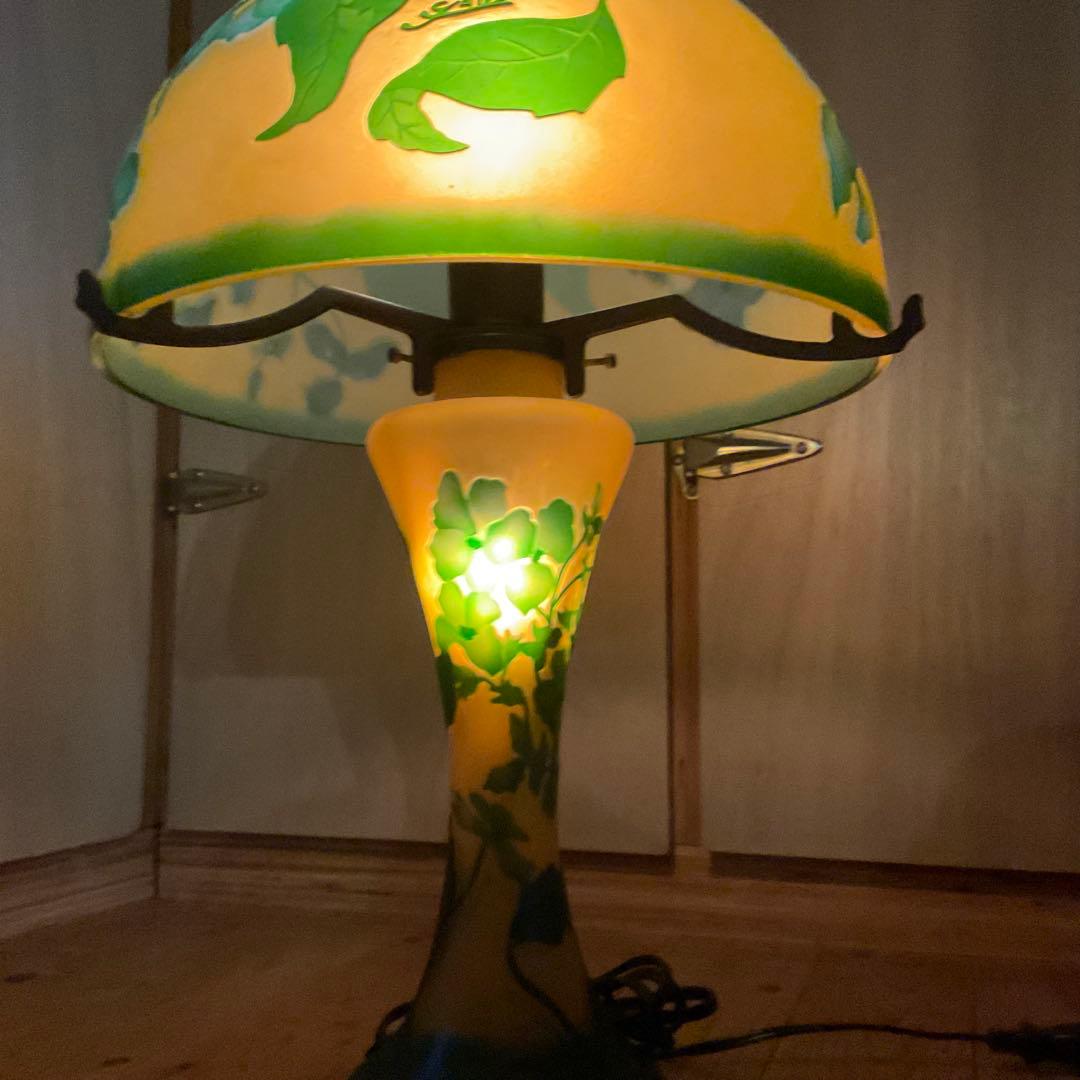 エミール ガレ風ランプ 大型 スタンドライト アンティーク ヴィンテージ 2灯