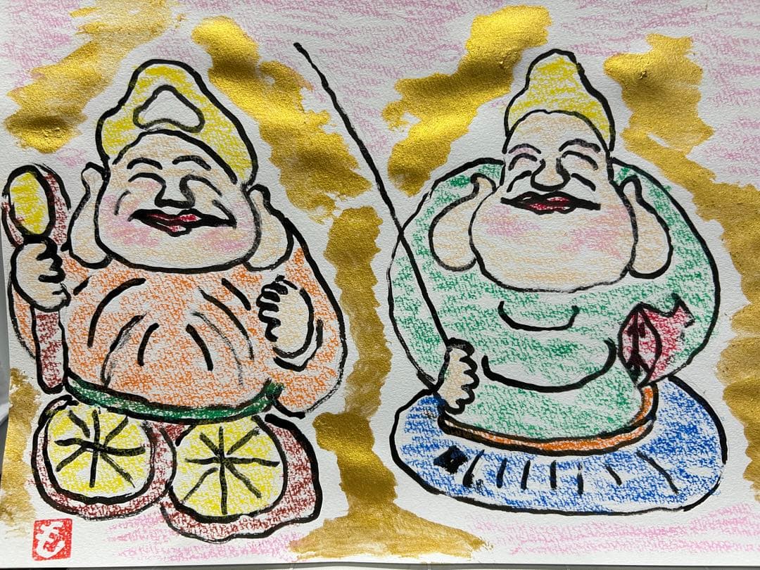 福の神 手描きイラスト