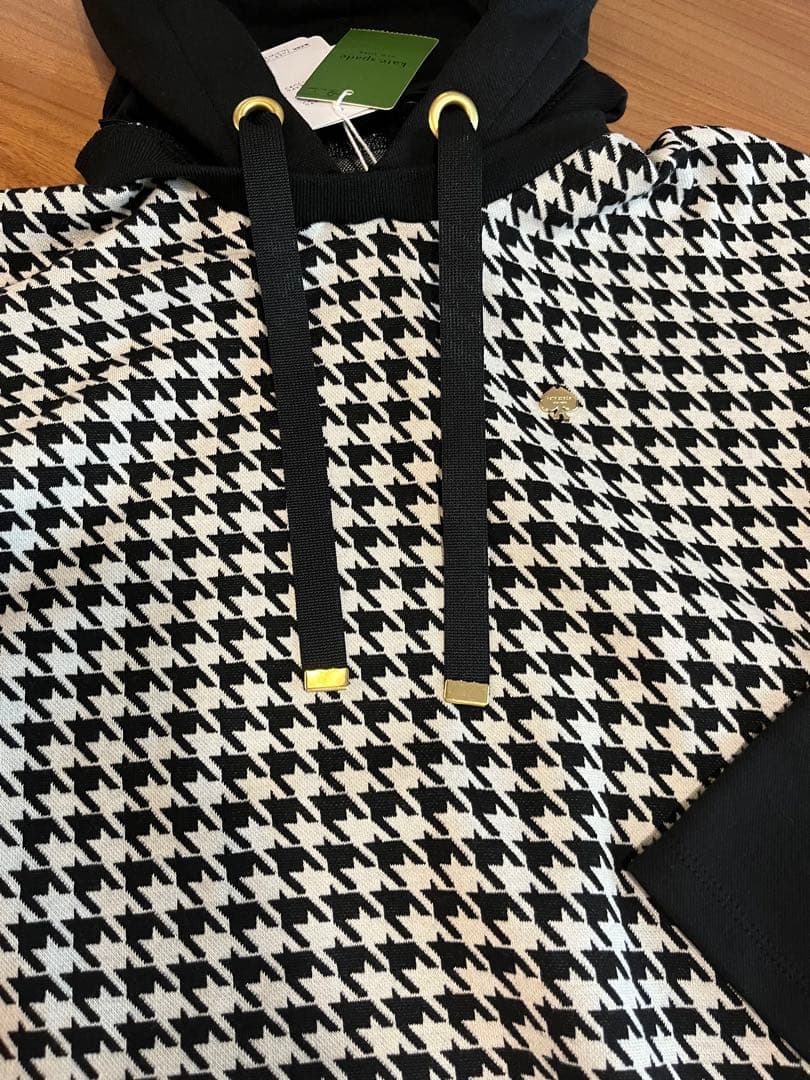 【ケイトスペード】140 ❤︎新品未使用❤︎ 千鳥フードワンピース 黒