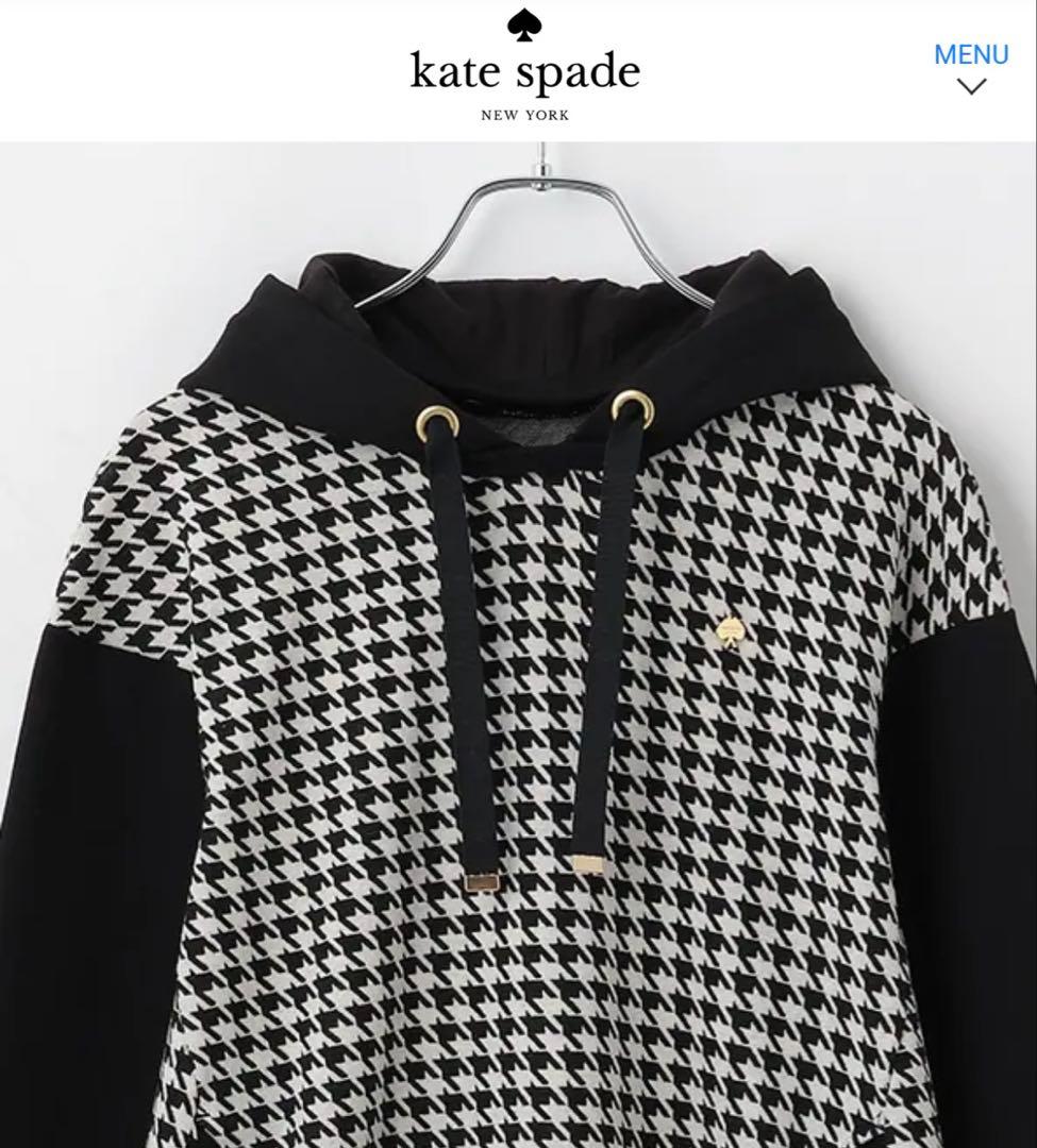 【ケイトスペード】140 ❤︎新品未使用❤︎ 千鳥フードワンピース 黒