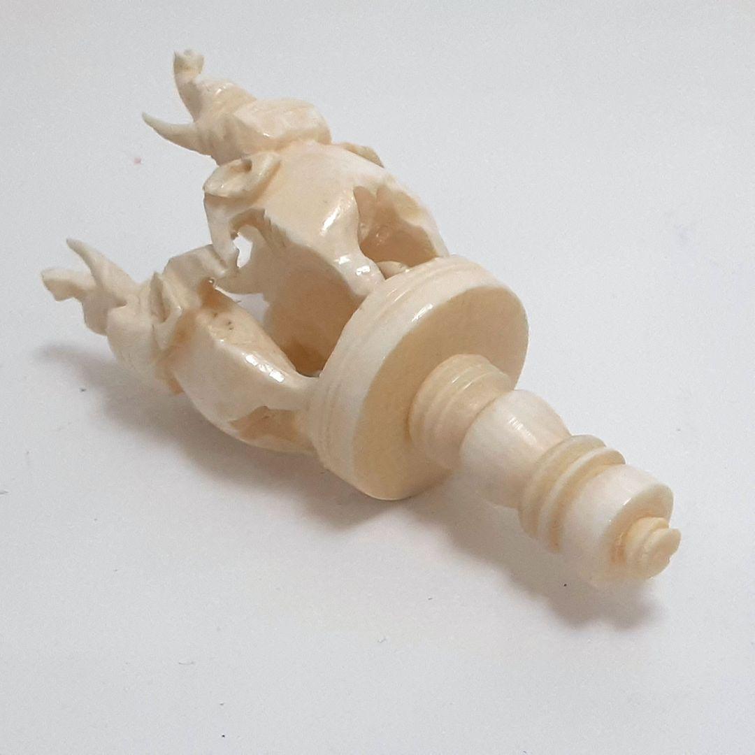 Y1701-12 極上 透かし細工 龍天球置物 総重量55.9 g