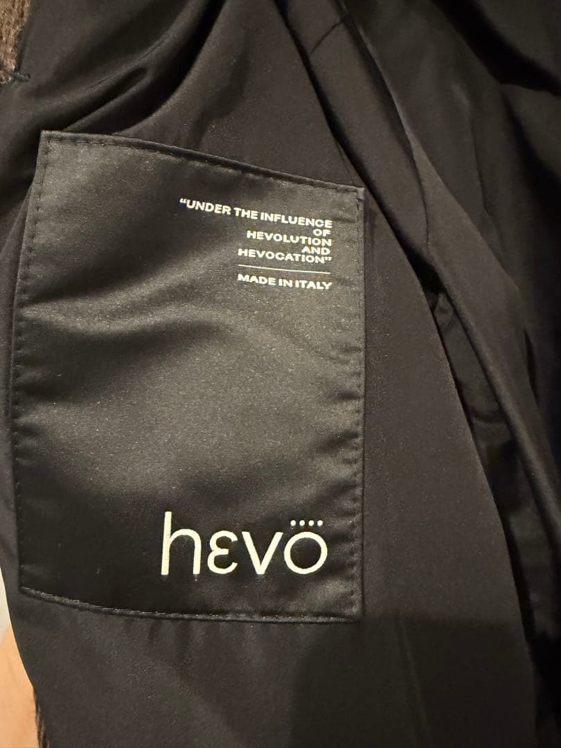 【極美品】hevo ダブルブレストベルテッドコート　sizeL