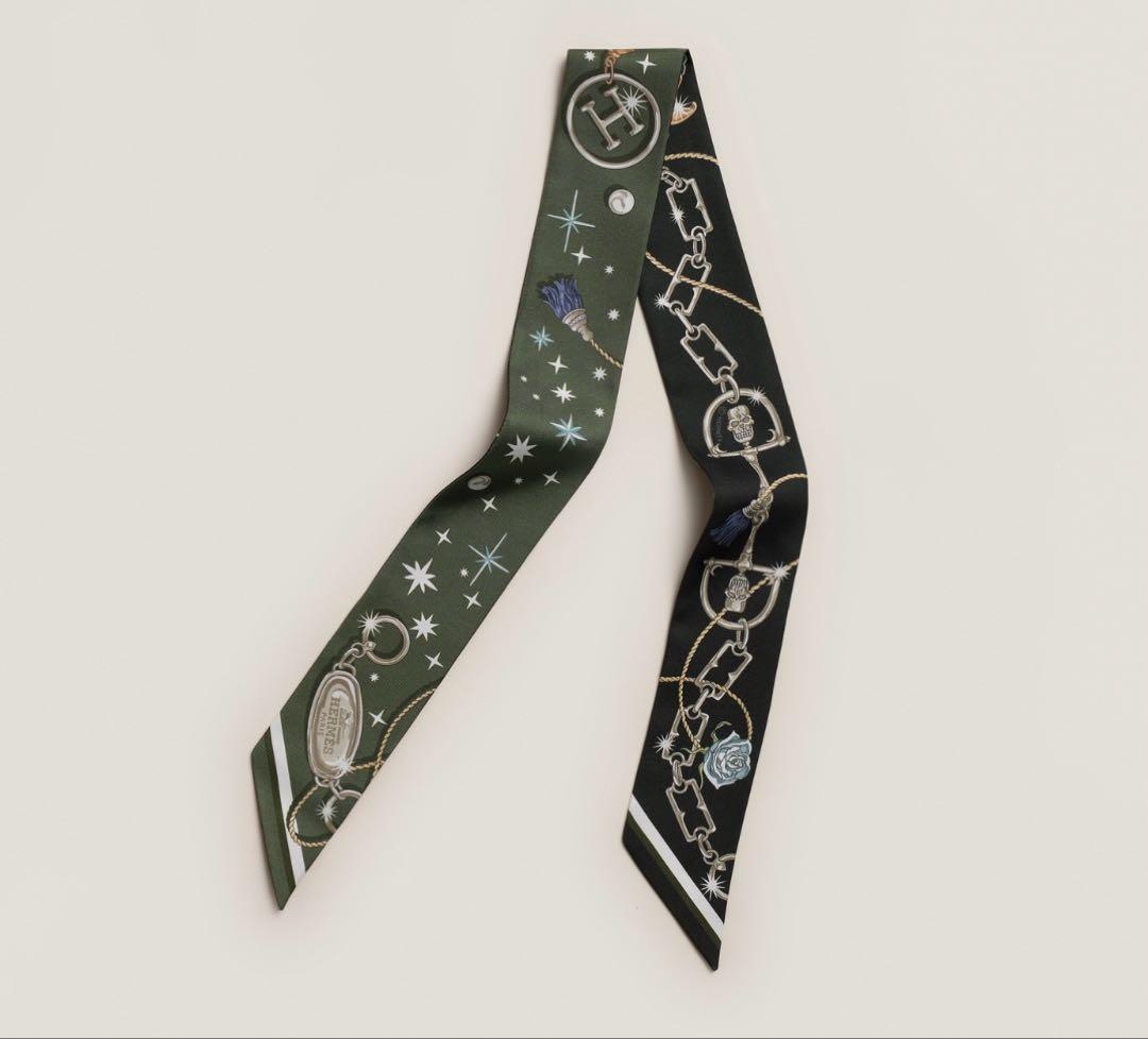 エルメス　ツイリー　セ・ラ・フェット　カーキ　ブラン　系　新品未使用