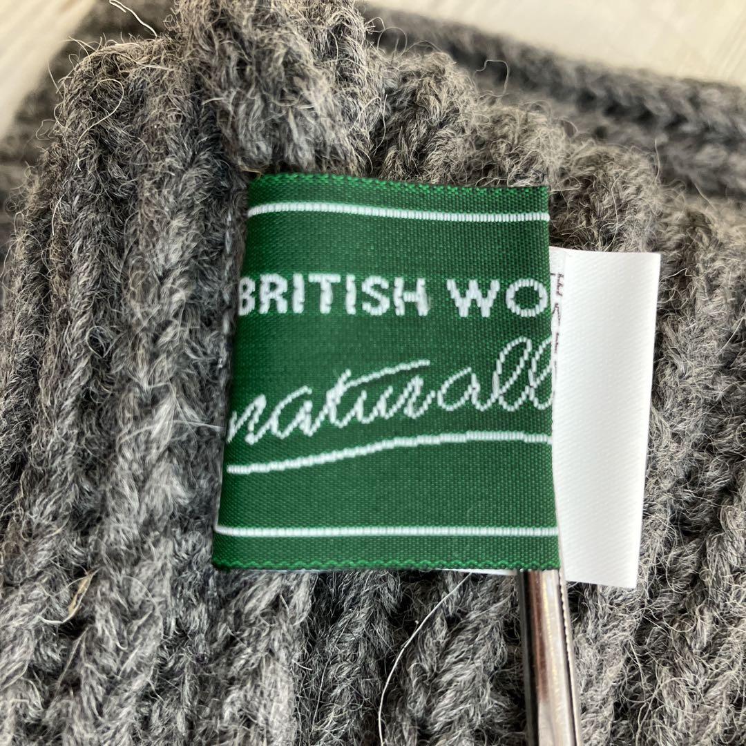 【新品】Abu Garcia＊ イギリス製 ニット カーディガン ニーパッチ