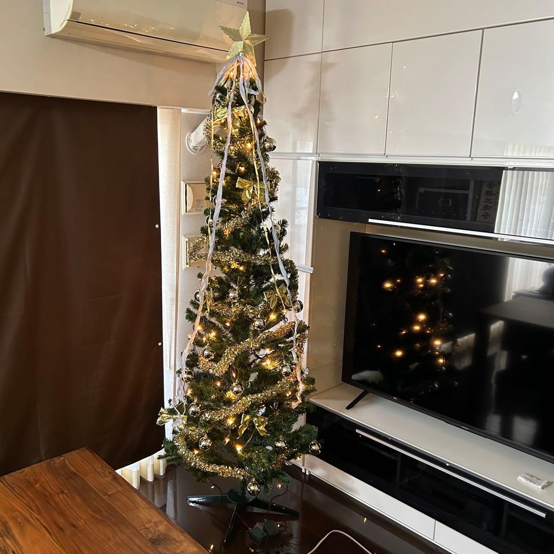 【ペジョ】クリスマスツリー 約210cmオーナメント付きセット