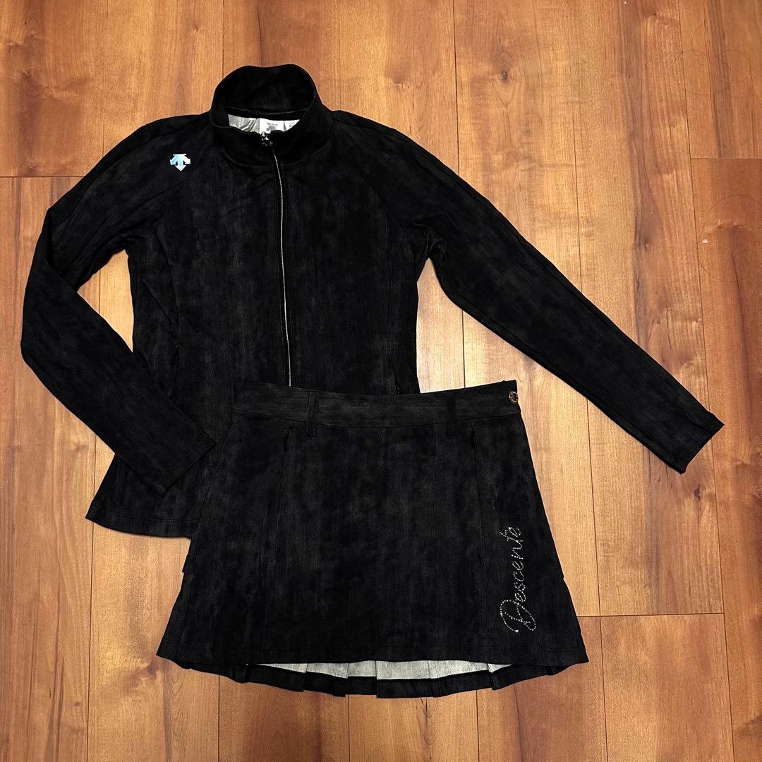 デサントリュクス　プリーツ　ジャケット　スカート　セットアップ　スワロフスキー