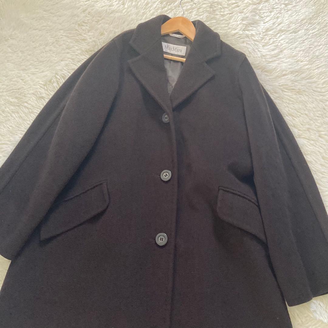 MAX Mara 白タグ　ダークブラウン チェスターコート 40