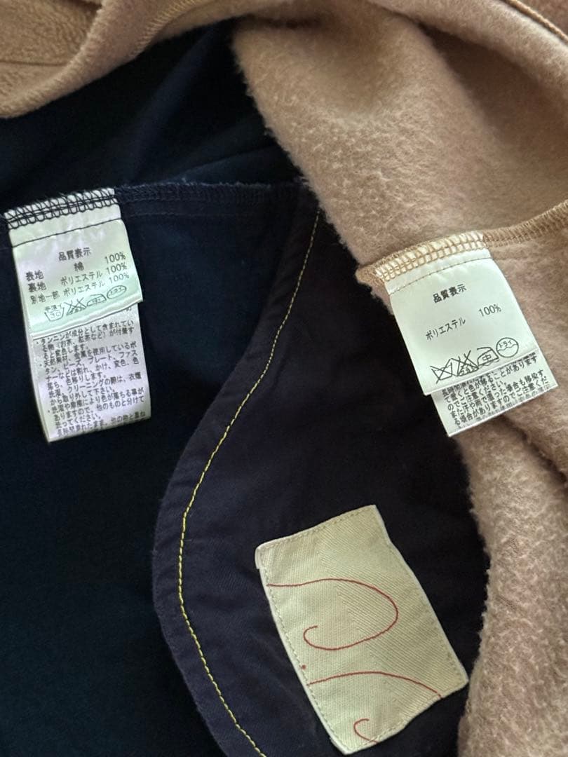 ネイビー ロングコート フリース裏地付き