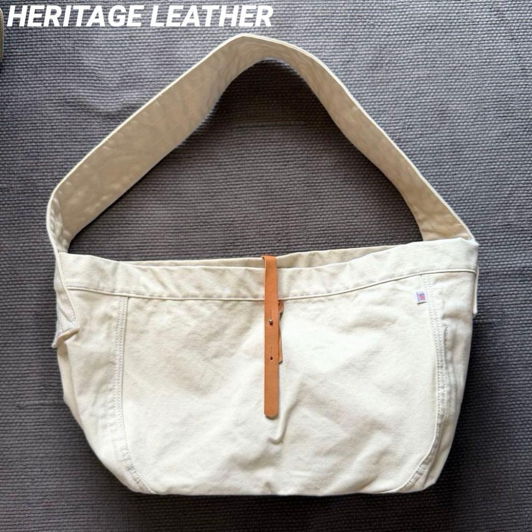 【完売品】ヘリテージレザー 別注 Newspaper Bag- 18oz