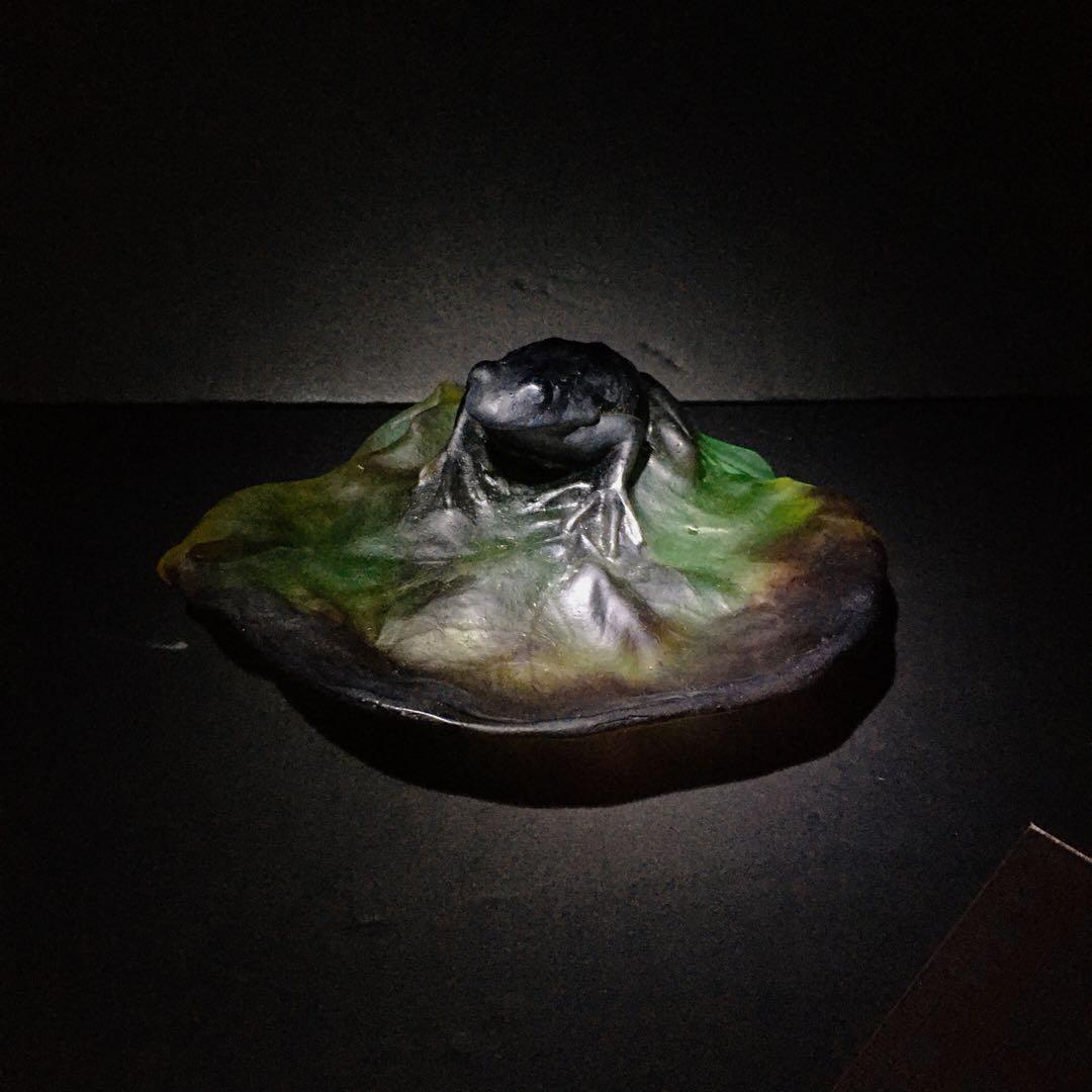 ドーム フランス ナンシー 風水 水晶 置物 クリスタル ガラス カエル 蛙