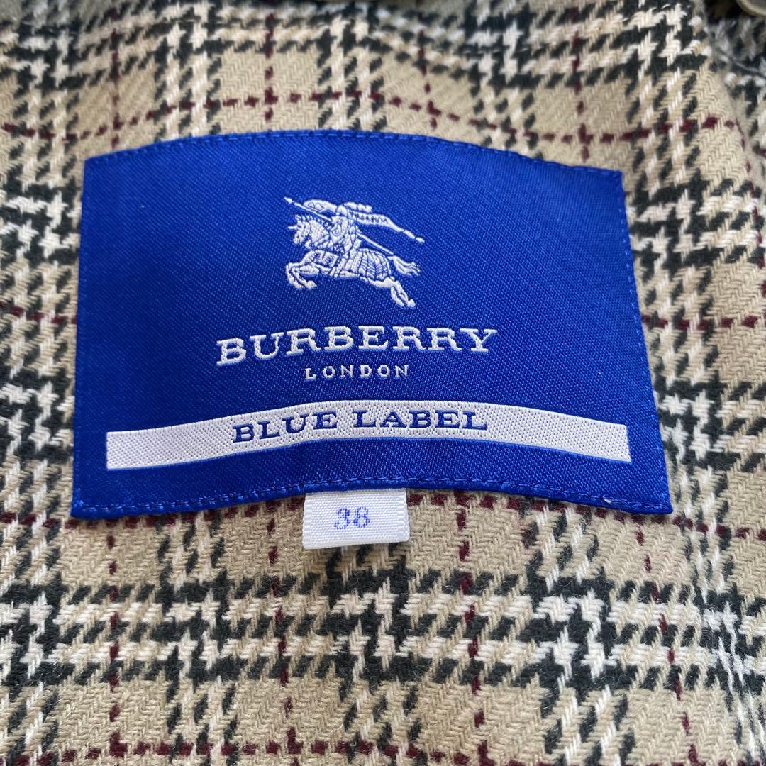 ま*ぎ様 美品✨BURBERRY BLUELABEL 襟元 ノバチェック トレン