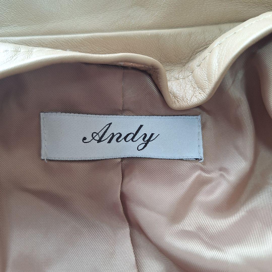 アンディ ラムレザーライダース　フォックスファー　ライナー付き　ベージュ　M