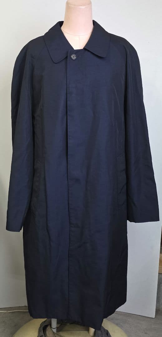 バーバリー ネイビー ステンカラーコート　美品　y57