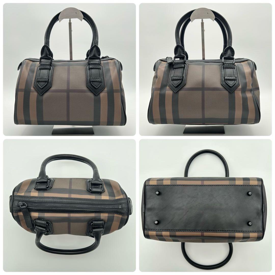 BURBERRY バーバリー ミニボストンバッグ チェック ブラウン 保存袋付き