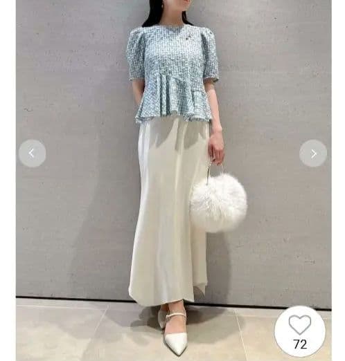 CELFORD ブラッシュドレースペプラムトップス 完売ブルー新品