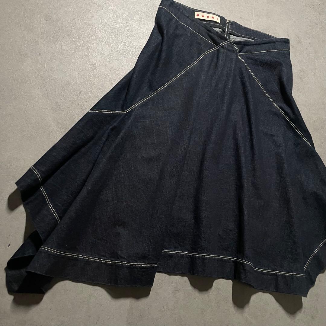 美品　マルニ　デニム　スカート　イタリア製 アシンメトリー　大きいサイズ　3XL
