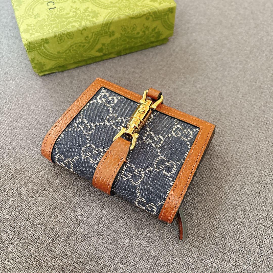 GUCCI グッチ GGデニムジャッキー 1961 ミニウォレット 二つ折り財布