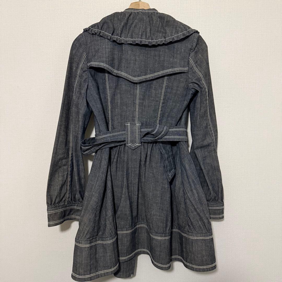 希少 BURBERRY BLUE LABEL デニム トレンチコート チェック
