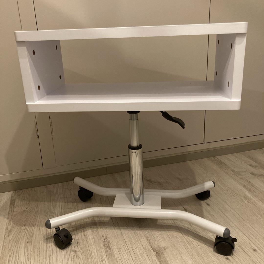 ネイルデスク　V-506L ネイルカート ワイド ホワイトテーブル