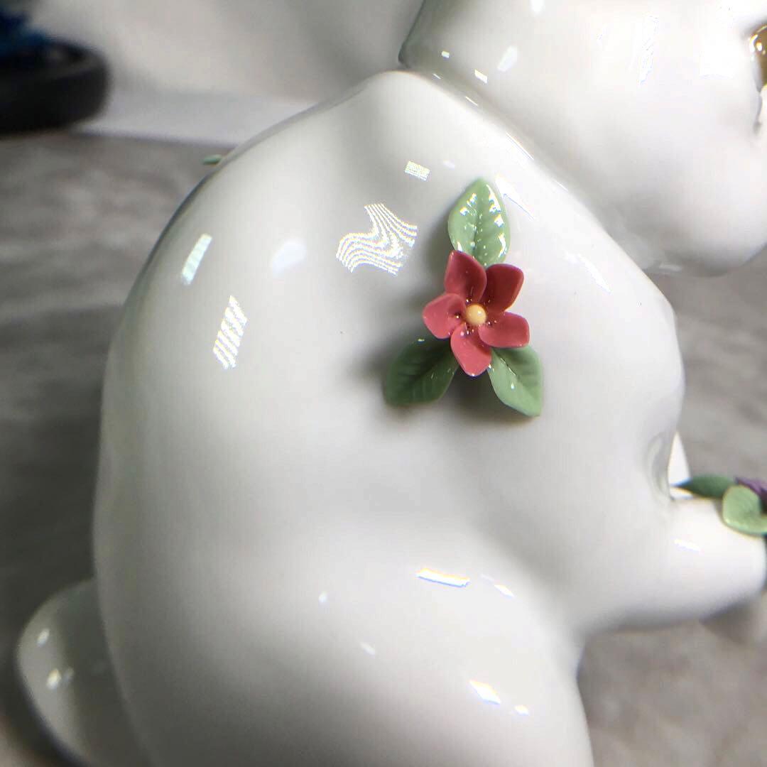 リヤドロ LLADRO 花飾りの白うさぎ フラワー ラビット ROEN joy