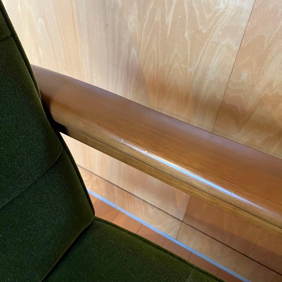 カリモク60 一人掛けソファ　モケットグリーン