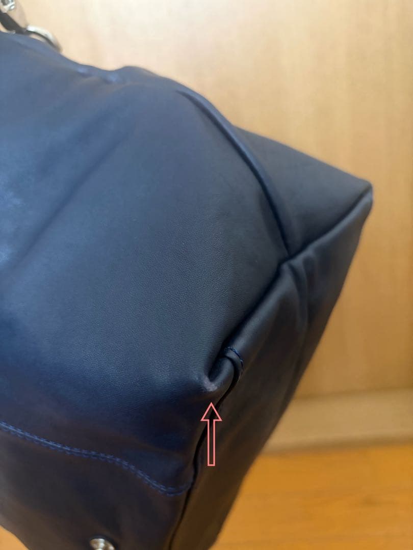 ロンシャン☆キュイール•ルプリアージュオールレザーネイビー