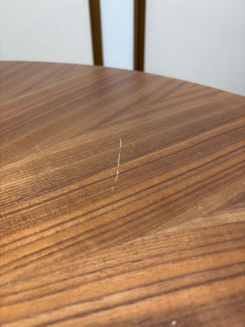 【直径120cm】北欧デザイン ラウンドテーブル サンバースト　ウォルナット