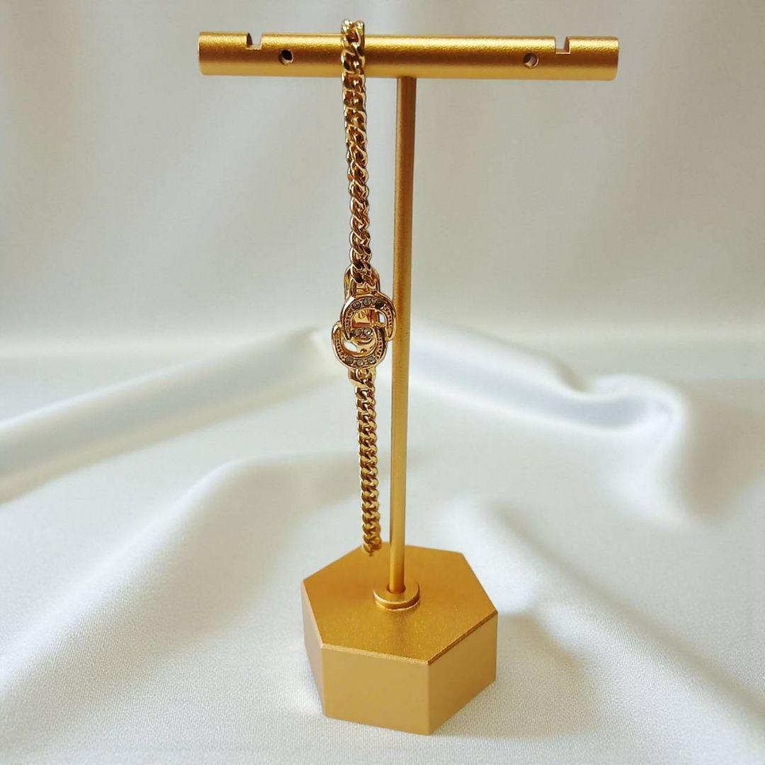 Dior ディオール CDロゴ ラインストーン ブレスレット ゴールド