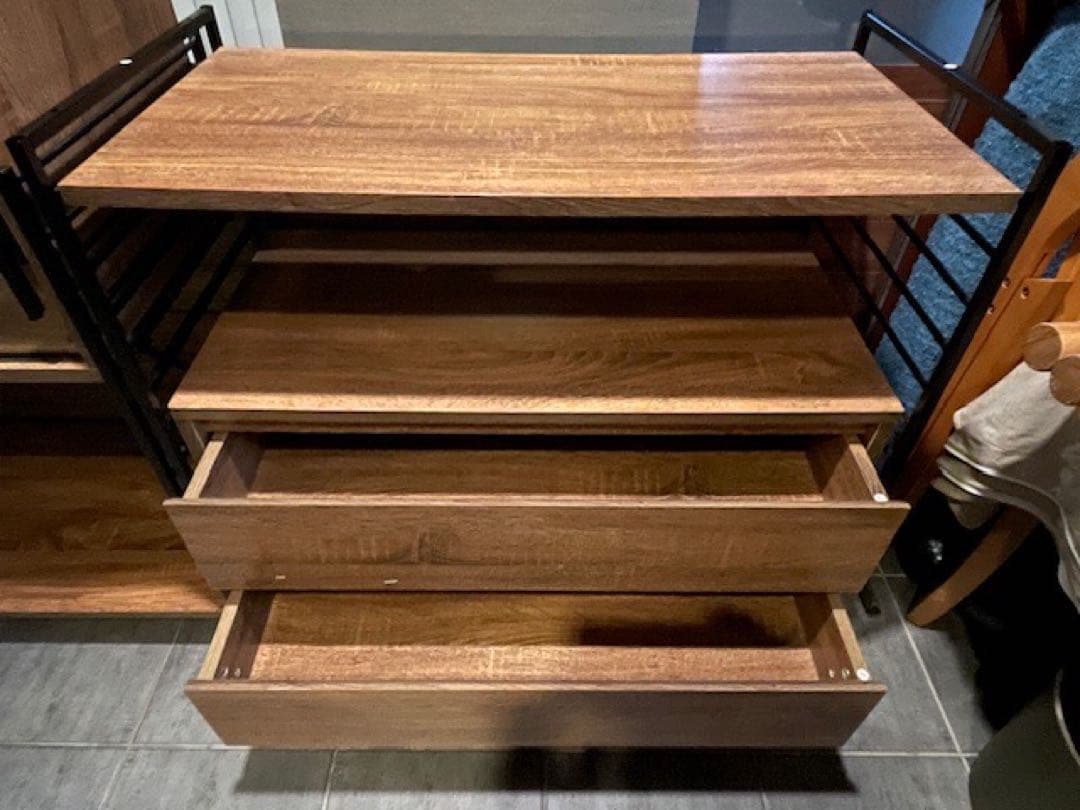 yu■WiLL ユニットシェルフ/フリーラック ガラス扉キャビ+ドロワー